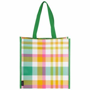 Garden Plaid Grocery Tote
