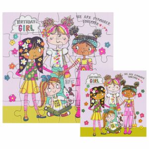 Girl Power Birthday Girl Jigsaw Puzzle with Mini Birthday Card