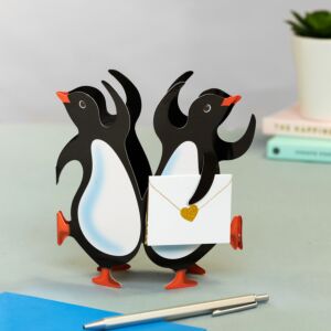 Party Penguins 3D Greetings Card