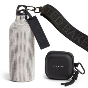 JAZZIIS Rhinestone Water Bottle & Earphones Holder Boxed Gift Set