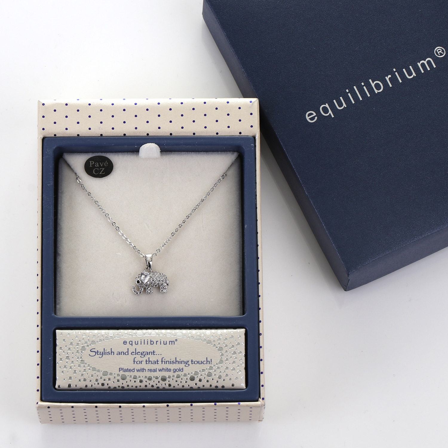Equilibrium Silver Plated Lucky Elephant Necklace