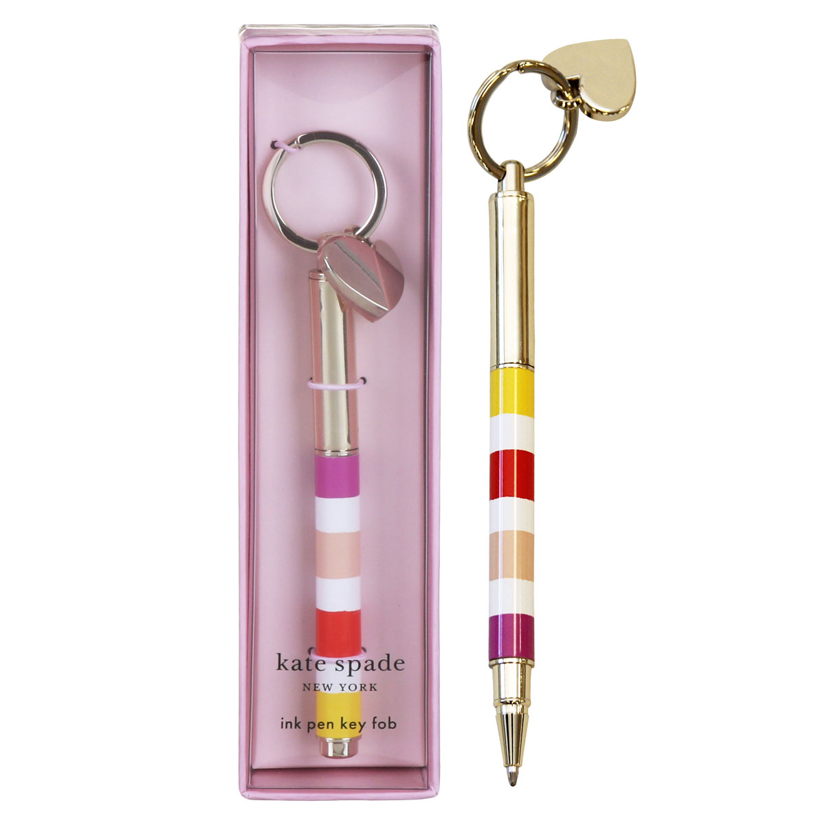 Kate Spade New York Candy Stripe Key fob Pen | Temptation Gifts