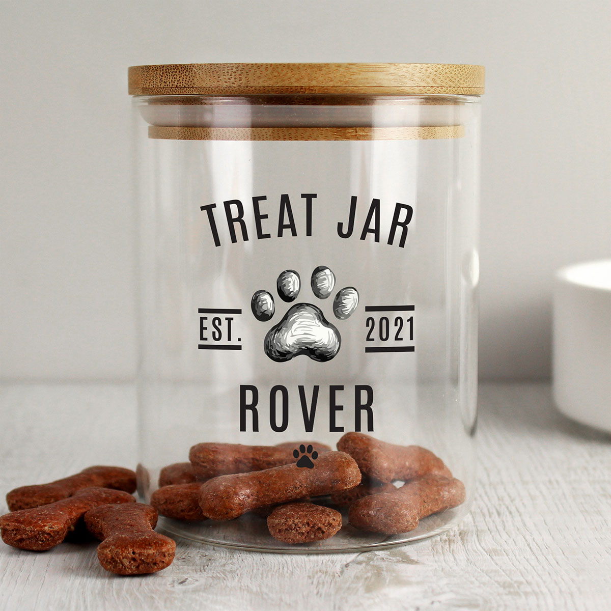 Personalised Pet Treats Jar Temptation Gifts