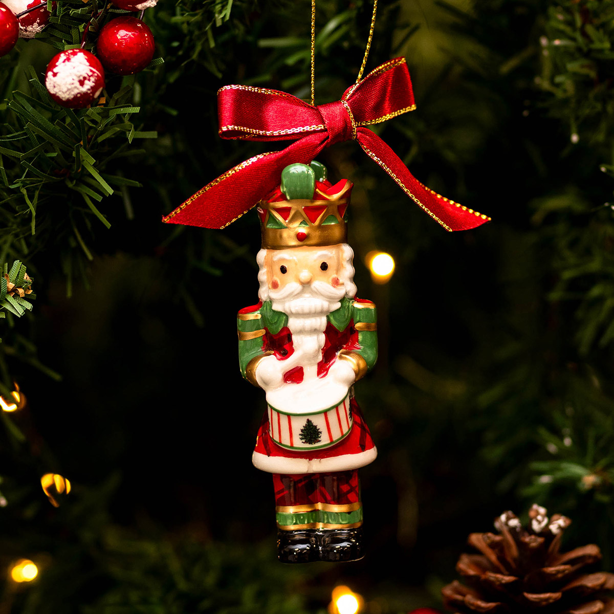 Spode Christmas Tree 'Tartan Nutcracker' Hanging Tree Ornament