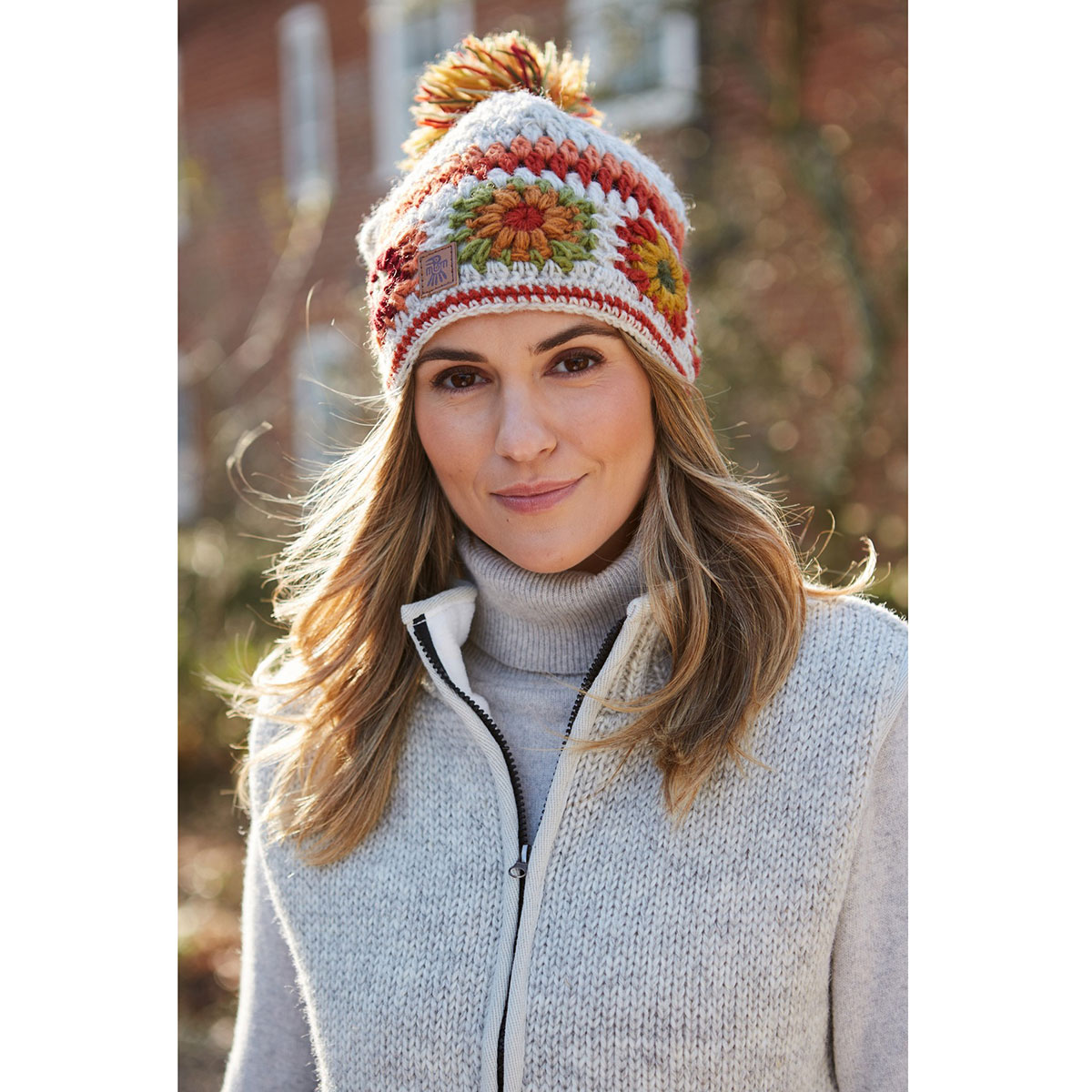 Pachamama Woodstock Oatmeal Bobble Beanie Hat Temptation Gifts