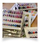 Boards of sample beads